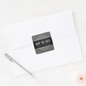 Super Style Black Silver Save the Date Sticker (Umschlag)
