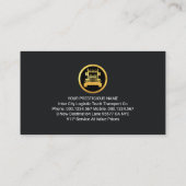 Super Stylish Gold Semi Truck Logistics Trucker Visitenkarte (Rückseite)