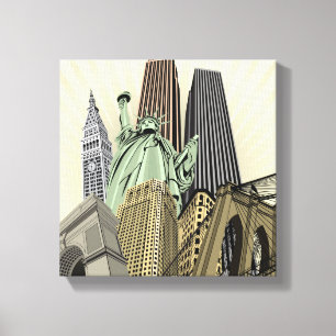 Super Stylisierte Cityscape NYC Leinwanddruck