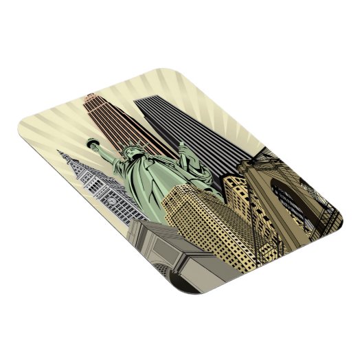 Super Stylisierte Cityscape NYC Magnet (Rechte Seite)