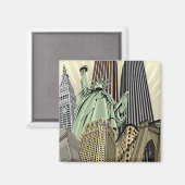 Super Stylisierte Cityscape NYC Magnet (Vorderseite/Rückseite)