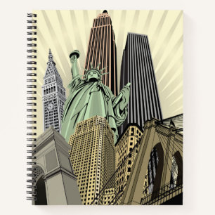 Super Stylisierte Cityscape NYC Notizblock