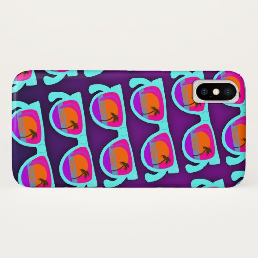 Super Sunset Shades Pattern Case-Mate iPhone Hülle (Rückseite (Horizontal))