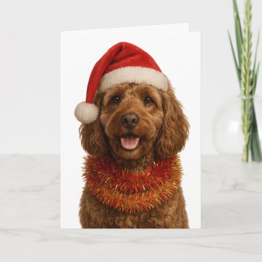Super süße Cockerpoo-Weihnachtskarte Karte (Vorderseite)