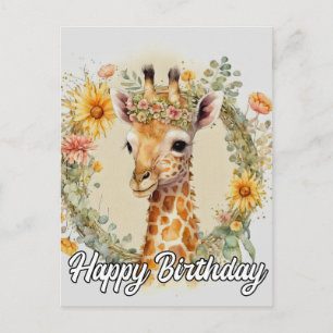Super süße Giraffe   Alles Gute zum Geburtstag Postkarte