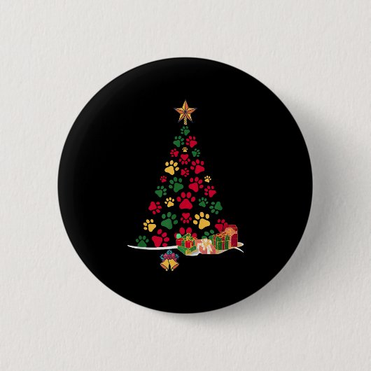 Super süße Hundepfoten drucken Weihnachtsbaum Button (Vorderseite)