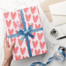 Super süße rote Herzzeichnung abgenutzt Geschenkpapier