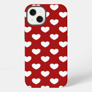 Super süße rote und weiße Herzen Punkte Design iPhone Hülle