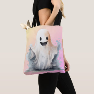 Super süßer Geist Pink Gelb Ombre Halloween Tasche