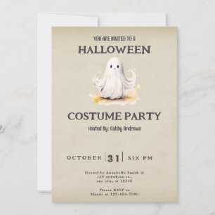 Super süßer Geist Vintage Halloween Einladung