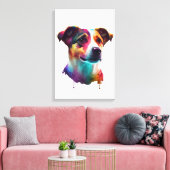 Super süsser Jack Russel auf Premium Leinwand (Insitu (Wohnzimmer))