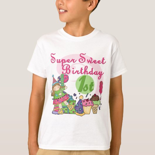 Super Sweet 1. Geburtstag T - Shirt und Geschenke (Vorderseite)