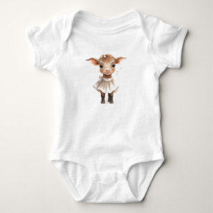 Super Sweet Adorable Baby Cow Cala in einem Kleid Strampler
