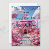 Super Sweet Candyland Sweet 16 Einladungen (Vorne/Hinten)