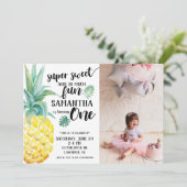 Super Sweet Pineapa Einladung zum ersten Geburtsta (Stehend Vorderseite)