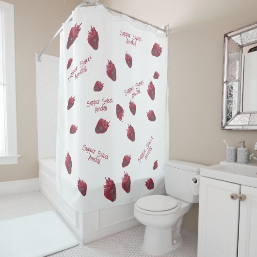 Super sweet Strawberry Personalisiert Duschvorhang (Beispiel)