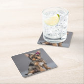 Super Sweet Yorkshire Terrier (Yorkie) Welpe Rechteckiger Pappuntersetzer (Vor Ort)