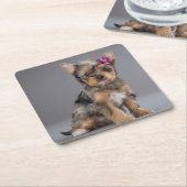 Super Sweet Yorkshire Terrier (Yorkie) Welpe Rechteckiger Pappuntersetzer (angewinkelt)
