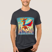 Super Tall, Super Calm - Giraffe Hero Tri-Blend Shirt (Vorderseite)
