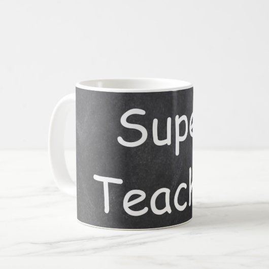 Super Teacher Chalkboard Design Geschenkidee Kaffeetasse (Vorderseite Links)