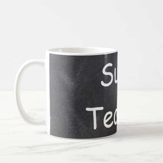 Super Teacher Chalkboard Design Geschenkidee Kaffeetasse (Links)