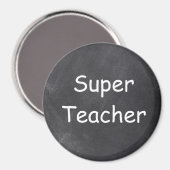 Super Teacher Chalkboard Design Geschenkidee Magnet (Vorderseite/Rückseite)