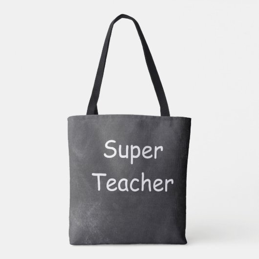 Super Teacher Chalkboard Design Geschenkidee Tasche (Rückseite)
