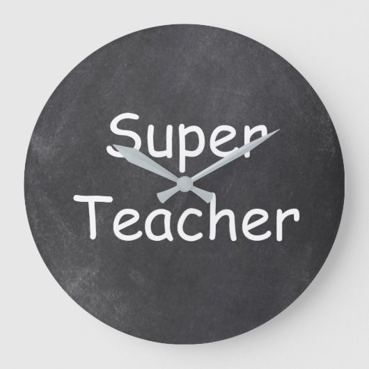 Super Teacher Chalkboard Design Gift Idea Große Wanduhr (Vorderseite)