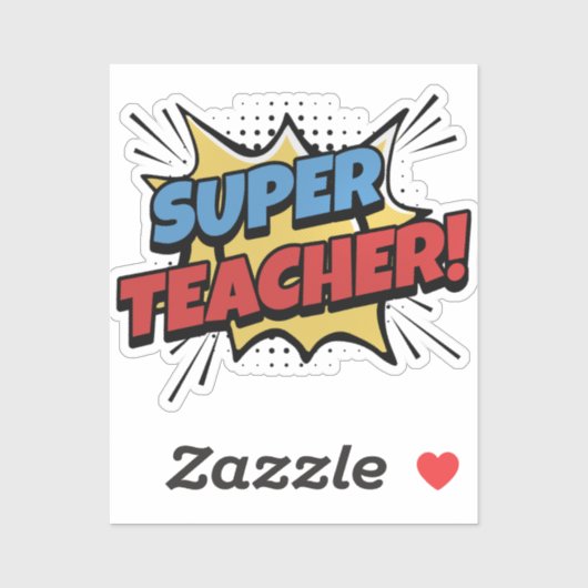 Super Teacher Comic Style Aufkleber (Blatt)