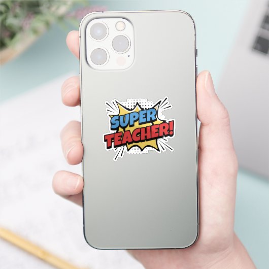 Super Teacher Comic Style Aufkleber (Telefon)