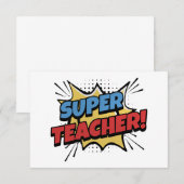 Super Teacher Comic Style Dankeskarte (Vorne/Hinten)