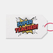 Super Teacher Comic Style Geschenkanhänger (Vorderseite (Horizontal))