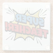 Super Teacher Comic Style Glasuntersetzer (Rückseite)