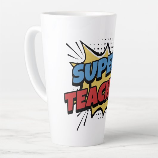Super Teacher Comic Style Milchtasse (Linke Ecke)