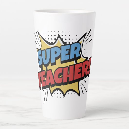 Super Teacher Comic Style Milchtasse (Vorderseite)