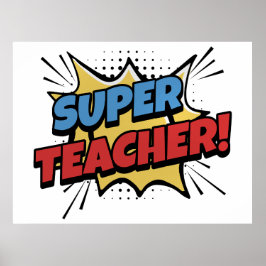 Super Teacher Comic Style Poster