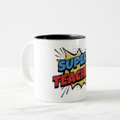Super Teacher Comic Style Zweifarbige Tasse (Vorderseite Links)