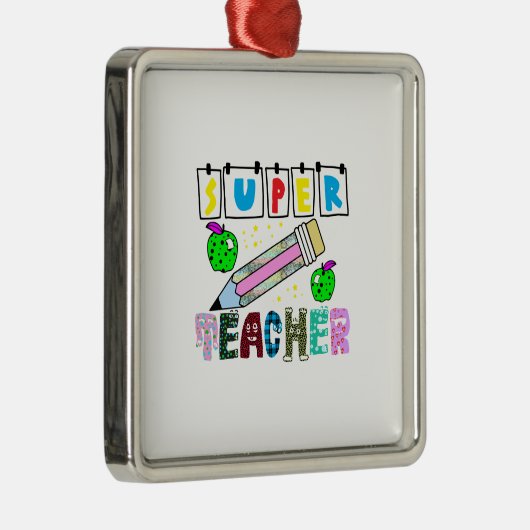 Super Teacher Ornament Aus Metall (Rechts)