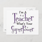 Super Teacher Postkarte (Vorne/Hinten)
