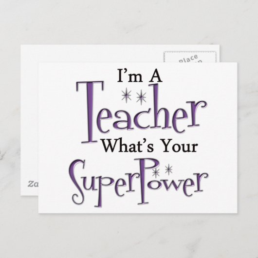 Super Teacher Postkarte (Vorne/Hinten)