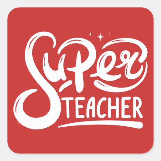Super Teacher Quadratischer Aufkleber (Vorderseite)