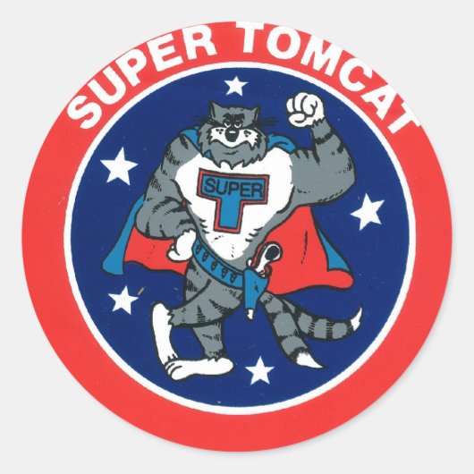 Super Tomcat Runder Aufkleber (Vorderseite)