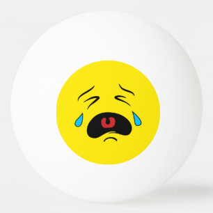 Super trauriges schreiendes Gesicht Emoji Tischtennisball