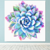 Super trendige extra große, sukkulente Wandkunst Leinwanddruck (Insitu (Holzboden))