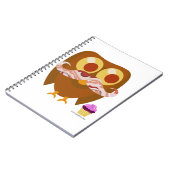 Super Trendy Bacon Mustache Owl Cartoon Notizblock (Linke Seite)