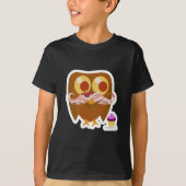 Super Trendy Bacon Mustache Owl T-Shirt (Vorderseite)
