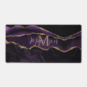 Super Trendy Lila Agate Gold Glitzer Desk Mat Schreibtischunterlage (Vorderseite)