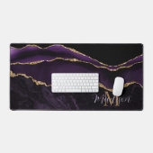 Super Trendy Lila Agate Gold Glitzer Desk Mat Schreibtischunterlage (Tastatur & Maus)