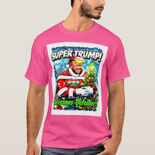 Super Trump Unser Weihnachtsverteidiger farbenfroh T-Shirt (Vorderseite)