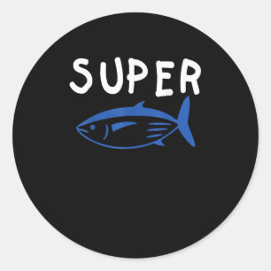 Super Tuna Fish Army Funny Kpop Music Gips Men Wo Runder Aufkleber